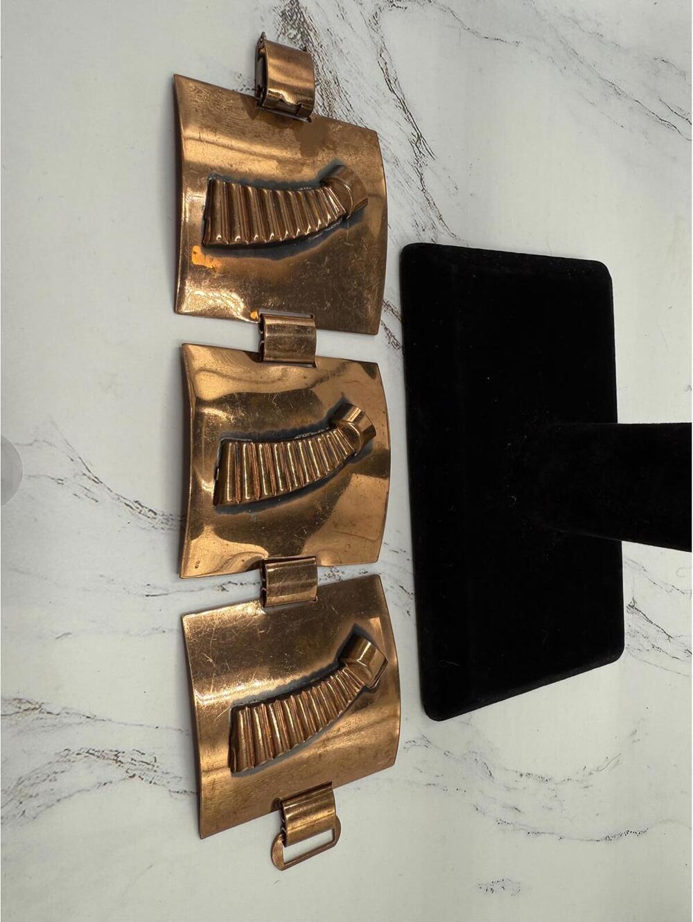 Vintage Retro Copper Statement Cuff Bracelet Bold & Beautiful - Picture 4 of 8